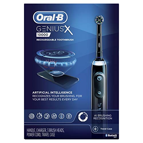 Black Oral-B GENIUS X Electric Toothbrush with Advanced Cleaning and Rechargeable Battery, Ideal for Daily Oral Hygiene