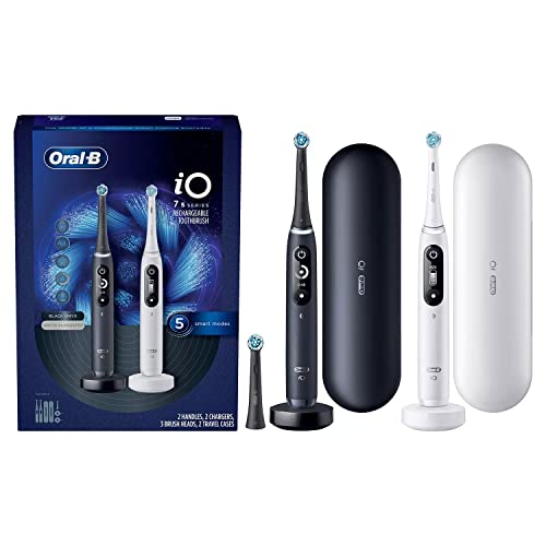 Oral-B iO Series 7s Rechargeable Toothbrush for Adults with 2 Handles and Travel Cases