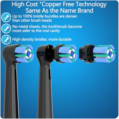Black Carbonfree Certified Replacement Toothbrush Heads 8 Pack Compatible with Oral B iO Series
| Oral B iO 2/3/4/5/6/7