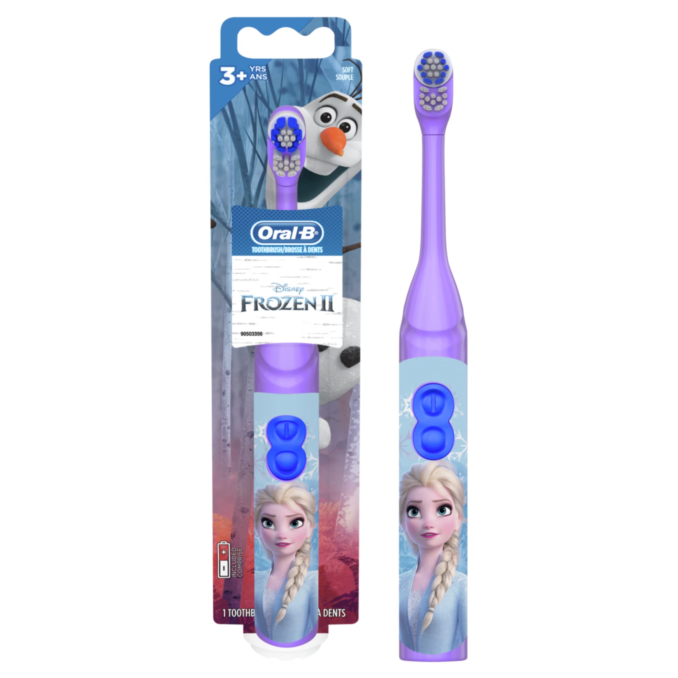 Oral-B Kids Battery Power Electric Toothbrush Featuring Disney's Frozen for Children and Toddlers age 3+ Soft