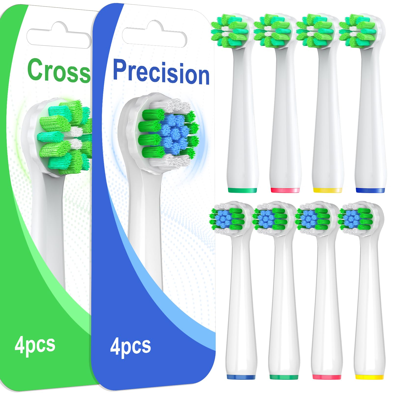 Oral B Pro 1000/500/Genius x/Smart 1500 Electric Toothbrush Replacement Heads, Sensitive Care for Oral B, 4Pcs Precision