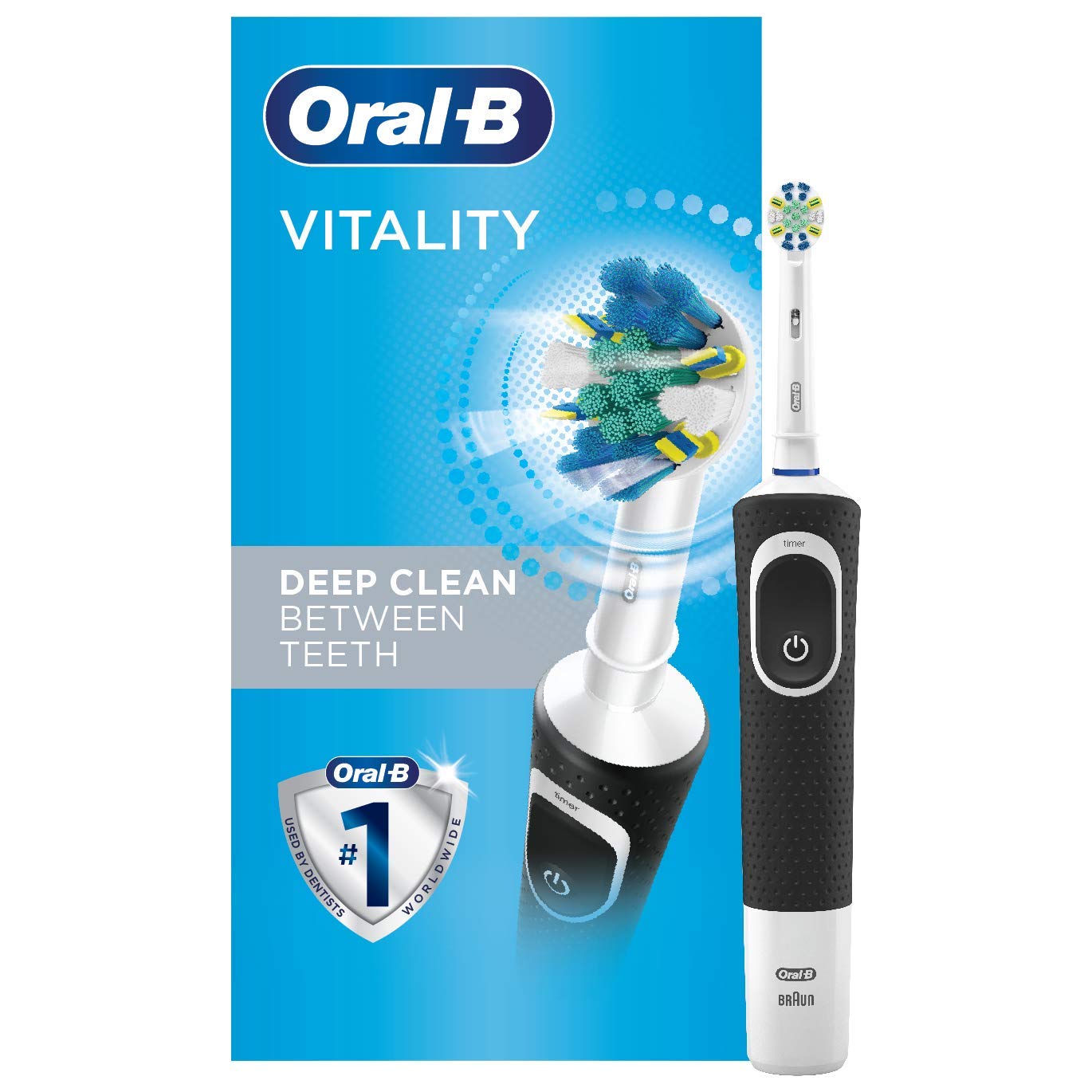 Oral-B Vitality FlossAction Electric Toothbrush for Teeth Whitening and Gum Health, Black  
Oral-B Vitality FlossAction