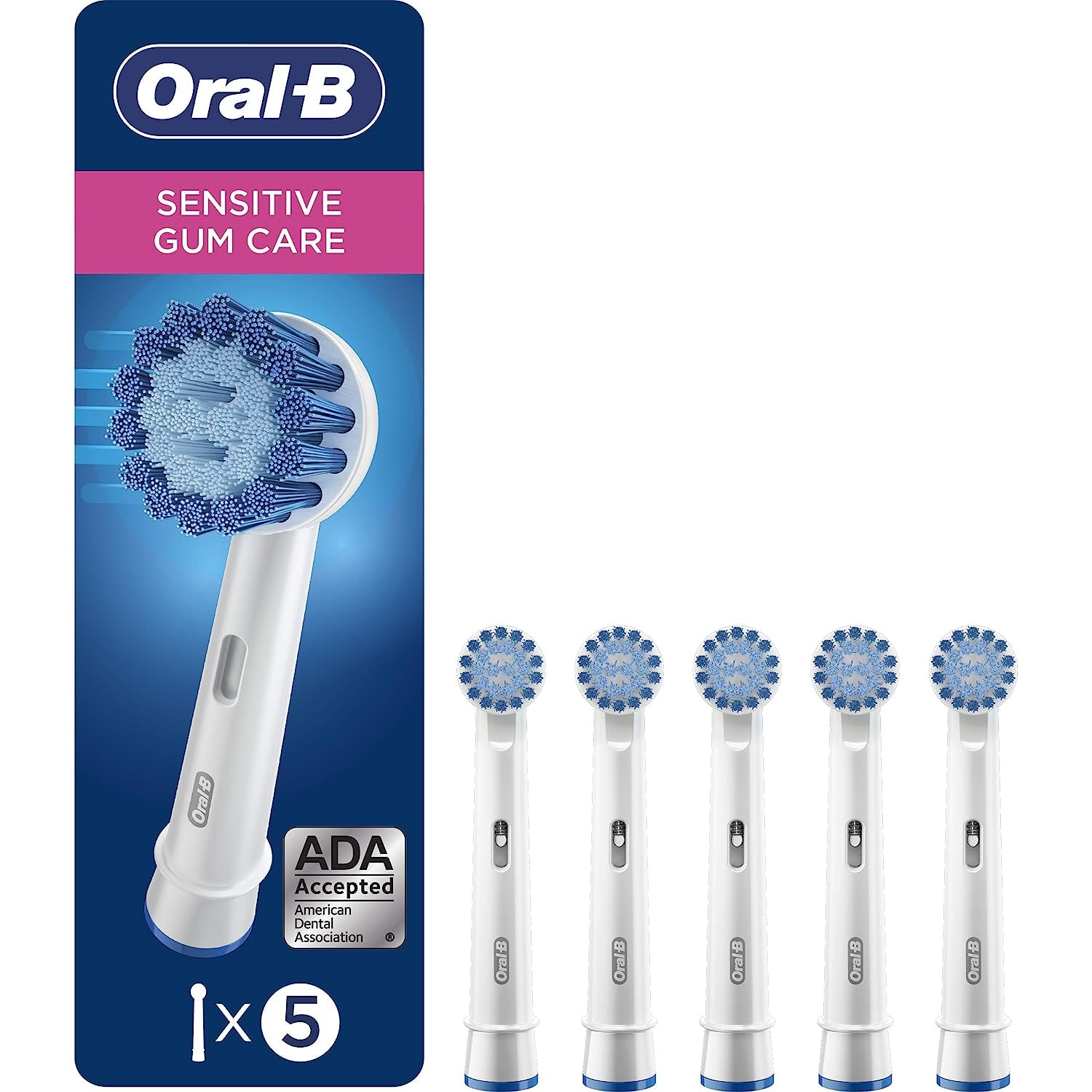 Sensitive Gum Care Replacement Brush Heads for Oral-B Electric Toothbrushes, Pack of 5 for Sensitive Teeth
| Oral-B Rep