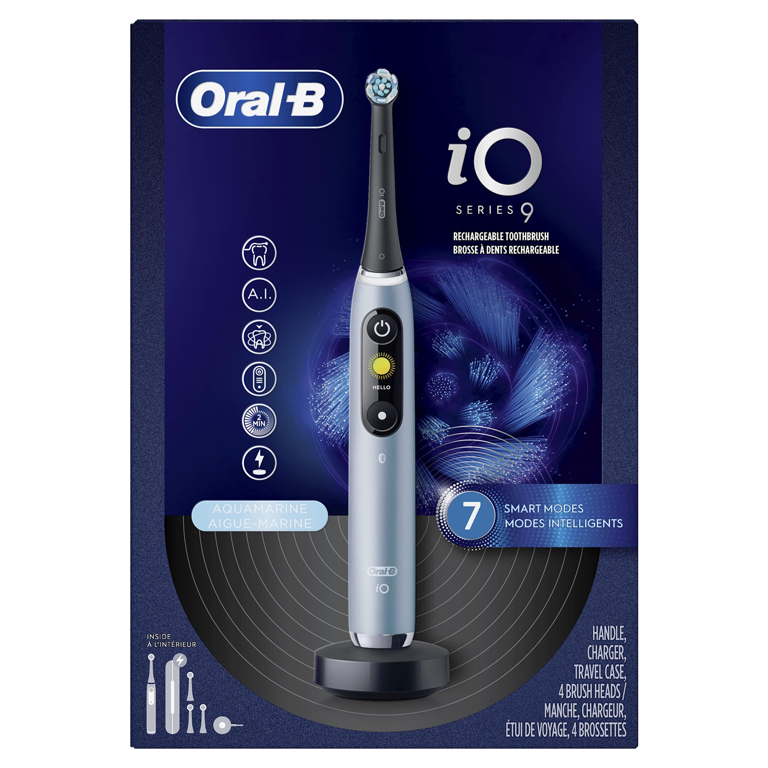 Oral-B iO Series 9 Electric Toothbrush for Optimal Oral Health: Water-Aligned Gleaming for All Day Freshness
| Oral-B i