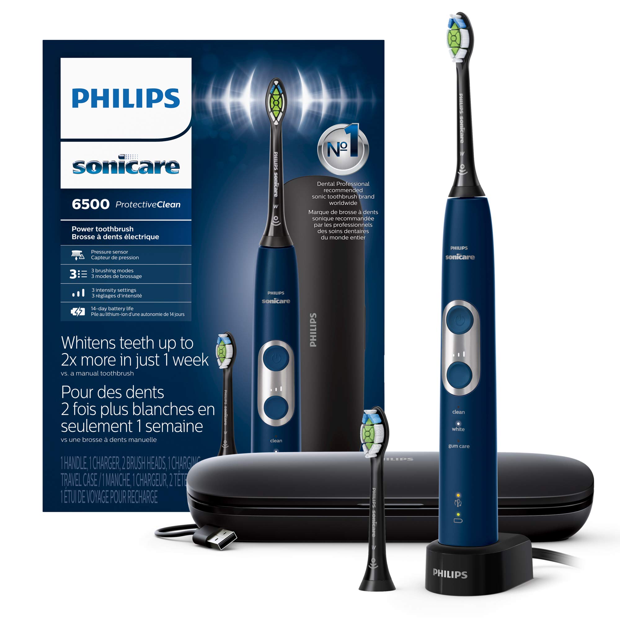 Philips Sonicare ProtectiveClean 6500 Electric Toothbrush Navy Blue
Philips Sonicare ProtectiveClean 6500 Pressure Senso